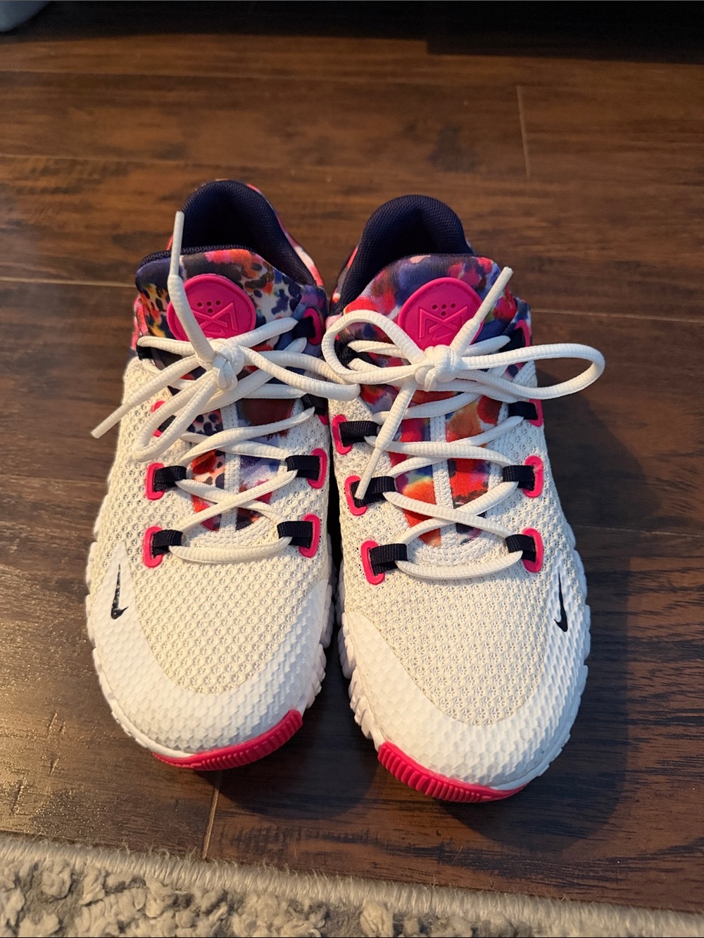 Nike White and Pink Athletic Sneakers
